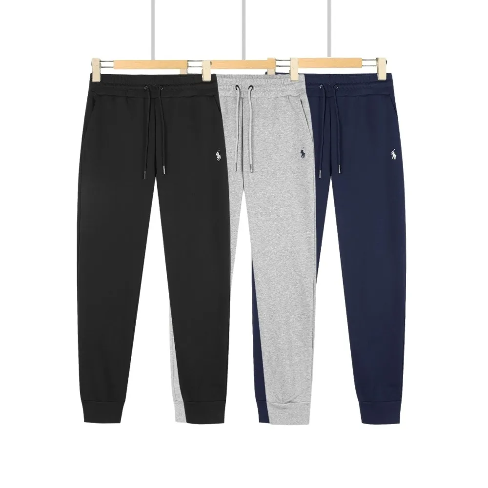 P190 2716#RL Ralph Lauren pony embroidered sweatpants and trousers Color: black gray dark blue Size: M-XXL Fabric: 350g pure cotton terry